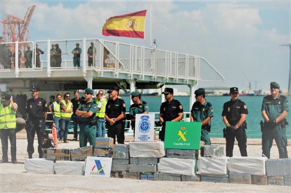 La drogue était cachée dans un entrepôt de la ville de Cartaya (Huelva). D. R.